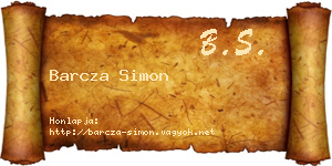 Barcza Simon névjegykártya
